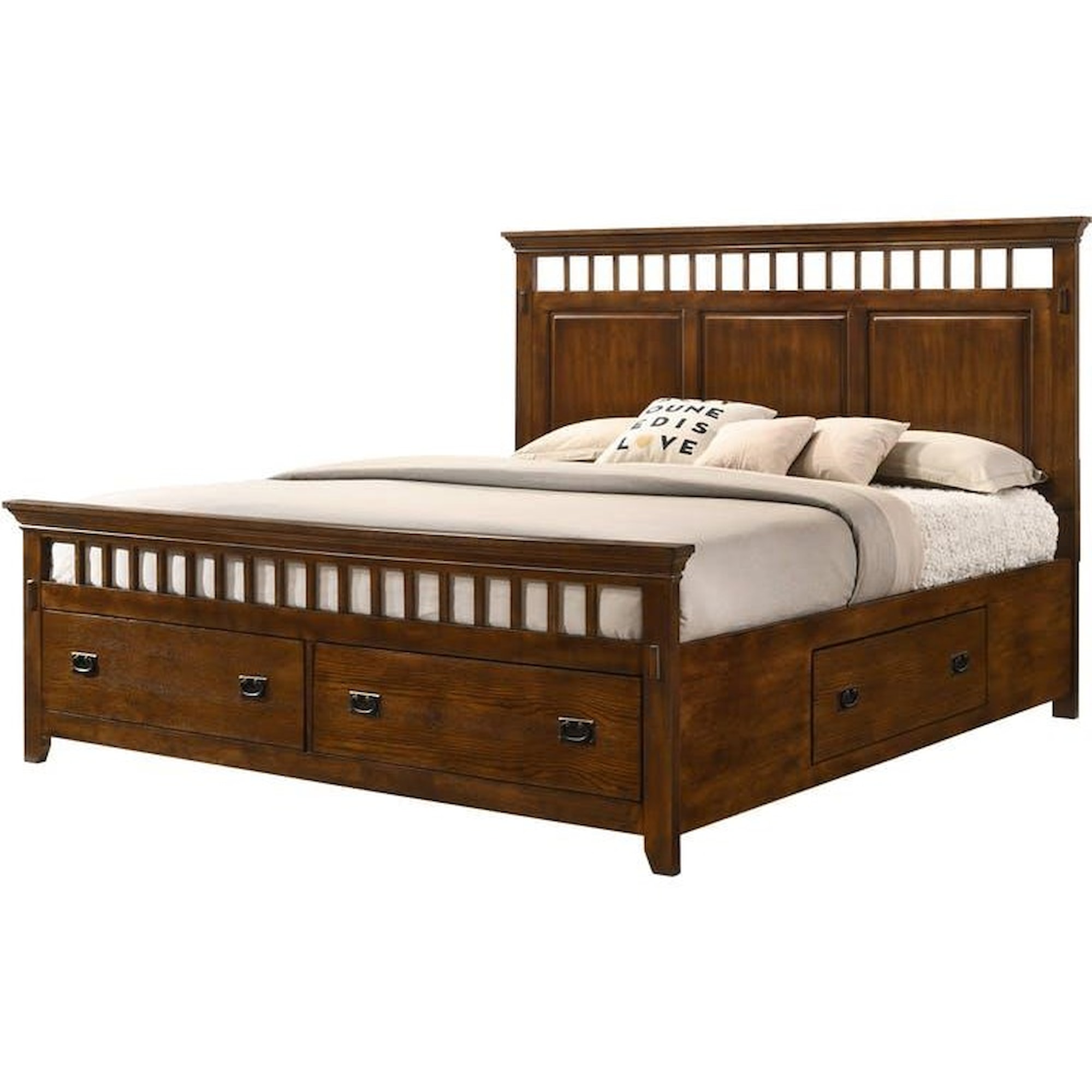 Elements International Trudy 373500Q Queen Storage Bed Dunk & Bright